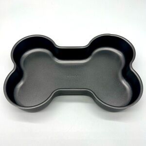 Dog bone large shaped cake/ cookie pan. Non stick silver